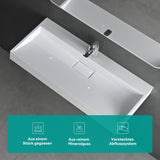 glasvilla Lavabo da Appoggio da Marmo fuso Lavabo Bagno Sospeso Lavandino Bagno Rettangolare Scarico Incluso Colossum19