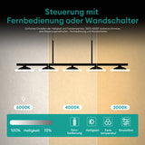 glasvilla Lampadario a Sospensione con Cavo Regolabile Lampada da Soffitto a Sospensione LED Dimmerabile con Telecomando per Sala da Pranzo, Camera da Letto e Soggiorno