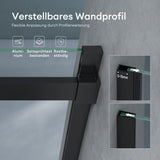 glasvilla Box doccia con Porta Scorrevole Cabina Angolare in Vetro 8 mm di Sicurezza ESG con Rivestimento Nano, Meccanismo di Sollevamento/abbassamento, Rav19 Nero