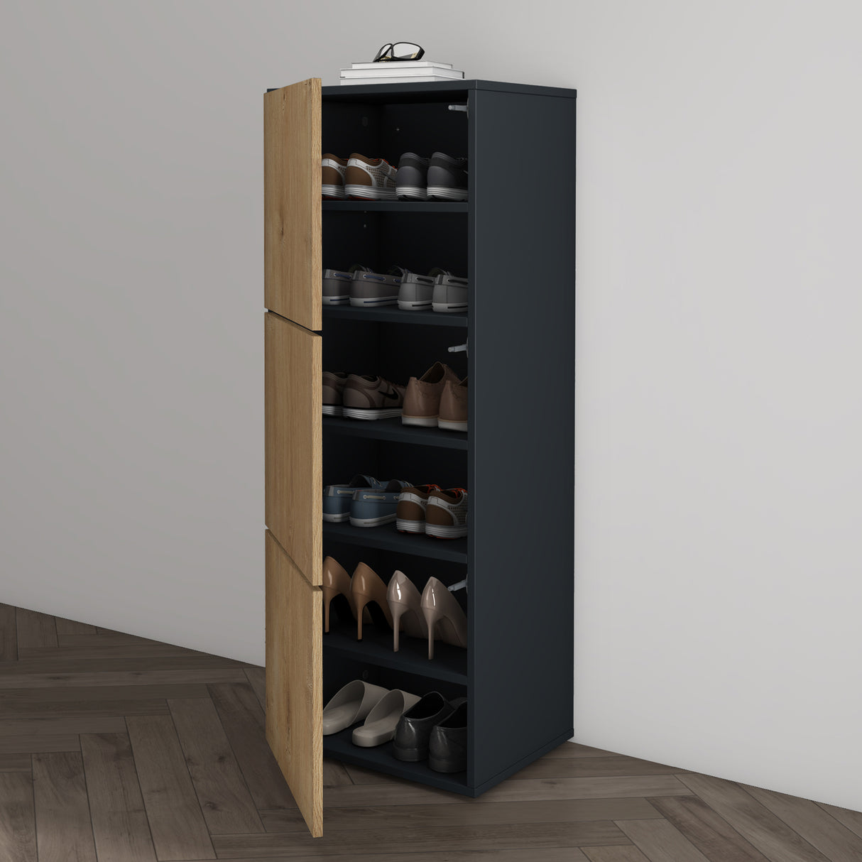 glasvilla Scarpiera Portascarpe 45x36x120cm, Porta Scarpe Armadio Scaffale Portascarpe 3 Ante per Ingresso Soggiorno, Camera da Letto Schuhschrank02