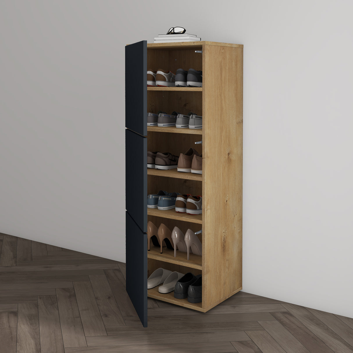 glasvilla Scarpiera Portascarpe 45x36x120cm, Porta Scarpe Armadio Scaffale Portascarpe 3 Ante per Ingresso Soggiorno, Camera da Letto Schuhschrank02