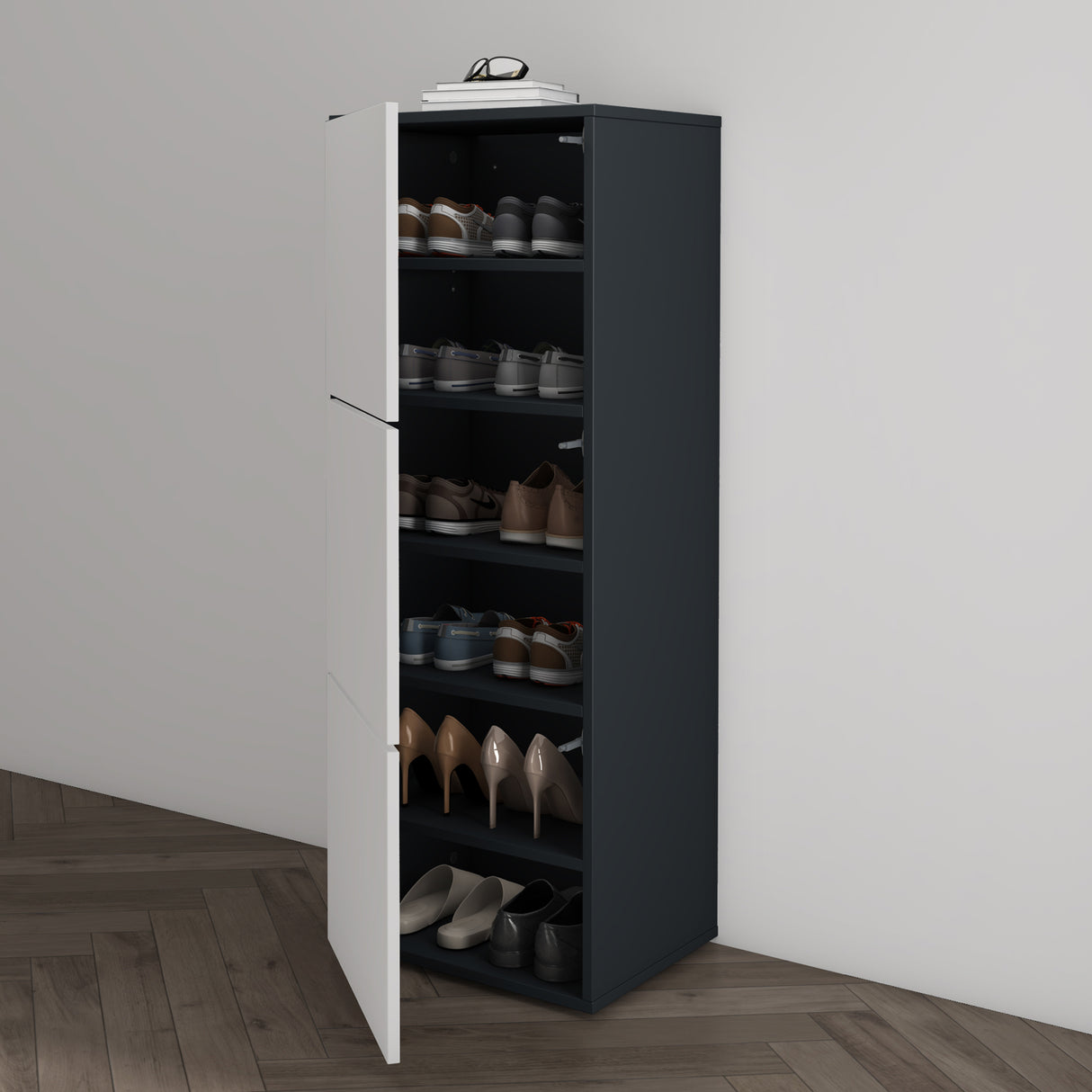 glasvilla Scarpiera Portascarpe 45x36x120cm, Porta Scarpe Armadio Scaffale Portascarpe 3 Ante per Ingresso Soggiorno, Camera da Letto Schuhschrank02