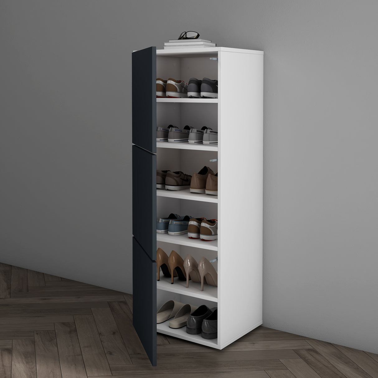 glasvilla Scarpiera Portascarpe 45x36x120cm, Porta Scarpe Armadio Scaffale Portascarpe 3 Ante per Ingresso Soggiorno, Camera da Letto Schuhschrank02