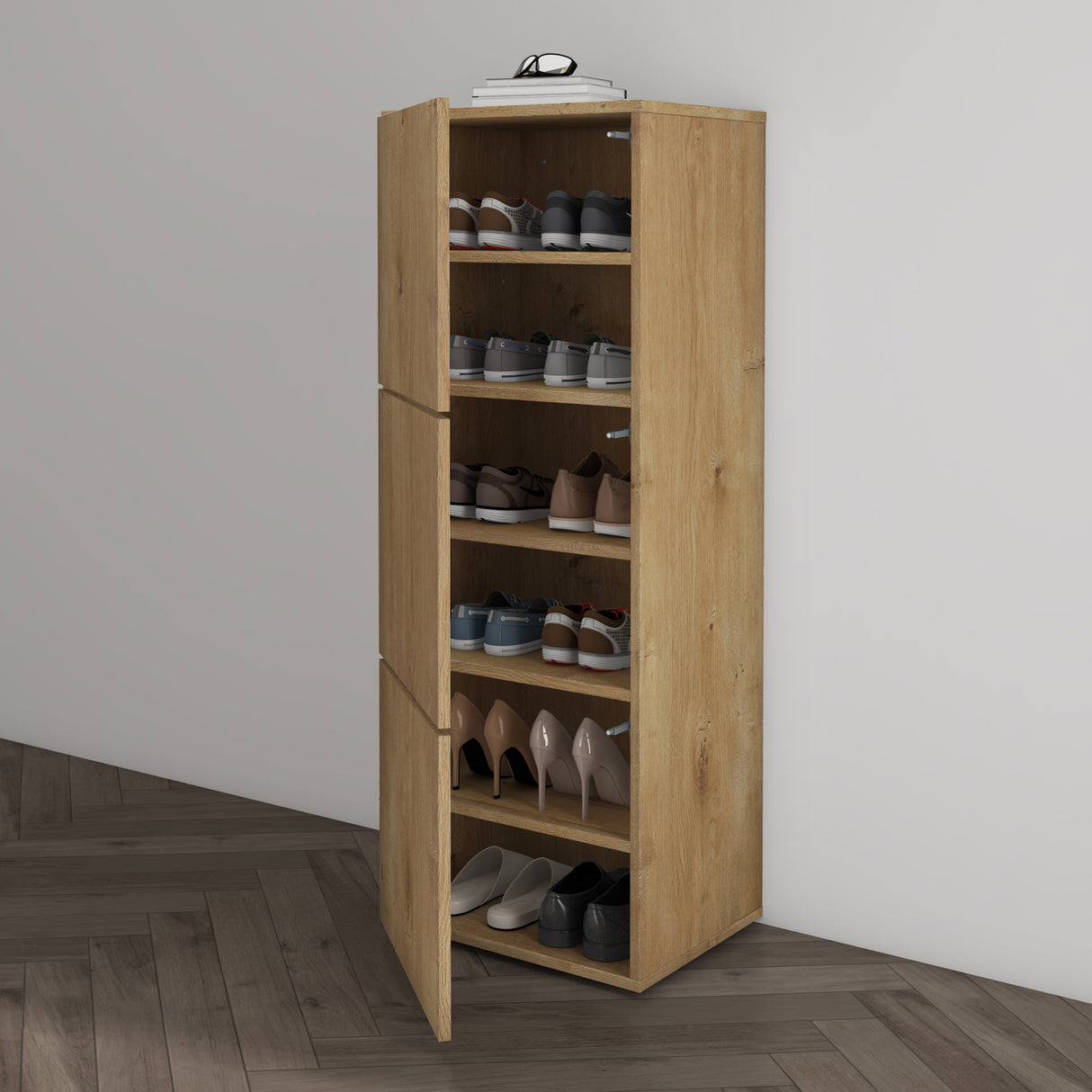 glasvilla Scarpiera Portascarpe 45x36x120cm, Porta Scarpe Armadio Scaffale Portascarpe 3 Ante per Ingresso Soggiorno, Camera da Letto Schuhschrank02