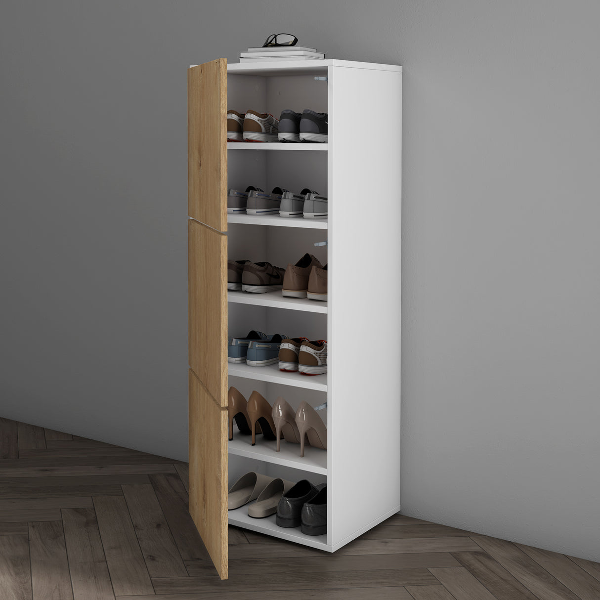 glasvilla Scarpiera Portascarpe 45x36x120cm, Porta Scarpe Armadio Scaffale Portascarpe 3 Ante per Ingresso Soggiorno, Camera da Letto Schuhschrank02