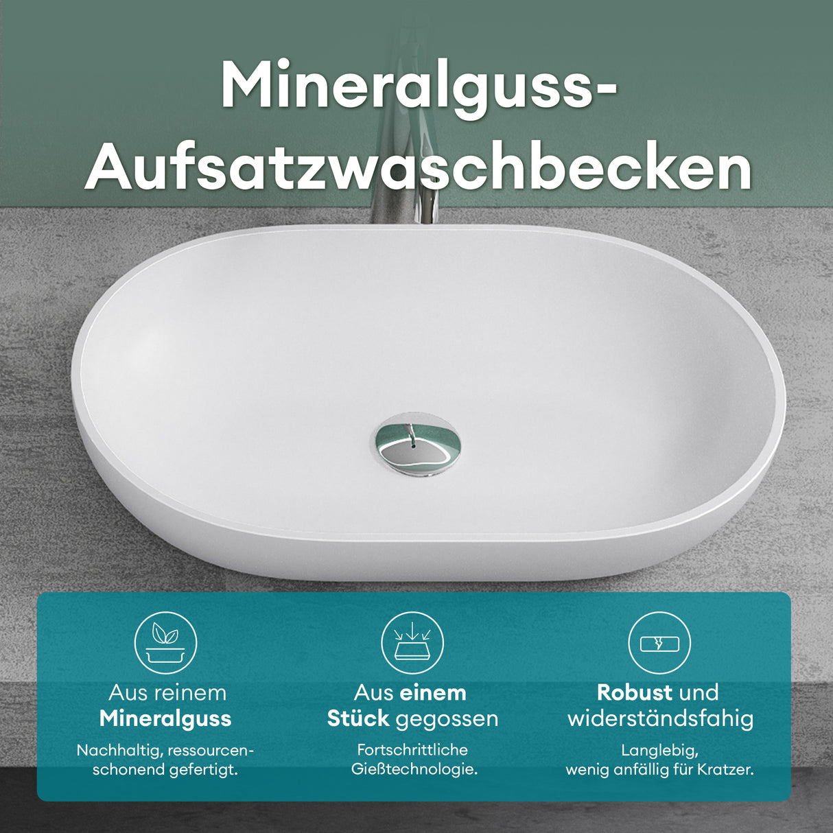 glasvilla Lavabo da Appoggio da Marmo Fuso Lavandino Bagno da Appoggio Colossum808