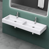 glasvilla Lavabo da Appoggio da Marmo Fuso Lavandino Bagno Sospeso con Due Fori per la Rubinetteria Colossum830