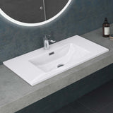 glasvilla Waschbecken Einbauwaschbecken Waschtisch Einbauwaschtisch aus Mineralguss Col02