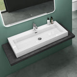 glasvilla Lavabo da Appoggio da Marmo Fuso Lavandino Bagno Rettangolare con 1 Foro per Rubinetto Colossum18