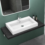 glasvilla Lavabo da Appoggio da Marmo Fuso Lavandino Bagno Rettangolare con 1 Foro per Rubinetto Colossum18