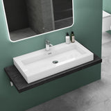 glasvilla Lavabo da Appoggio da Marmo Fuso Lavandino Bagno Rettangolare con 1 Foro per Rubinetto Colossum18