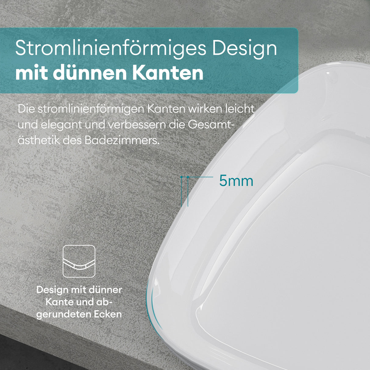 glasvilla Lavabo da Appoggio da Marmo Fuso 51.1x38.7x12cm Lavandino Bagno Rettangolare Col826