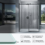 glasvilla Box doccia con Porta Scorrevole Cabina Angolare in Vetro 8 mm di Sicurezza ESG con Rivestimento Nano, Meccanismo di Sollevamento/abbassamento, Rav19 Nero