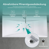 glasvilla Waschbecken Hängewaschtisch Aufsatzwaschschale aus Mineralguss Col810