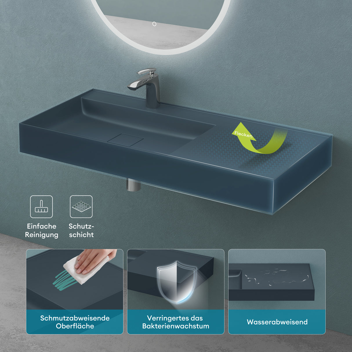 Lavabo Glasvilla Col630 Mineralguss de lujo con diseño moderno