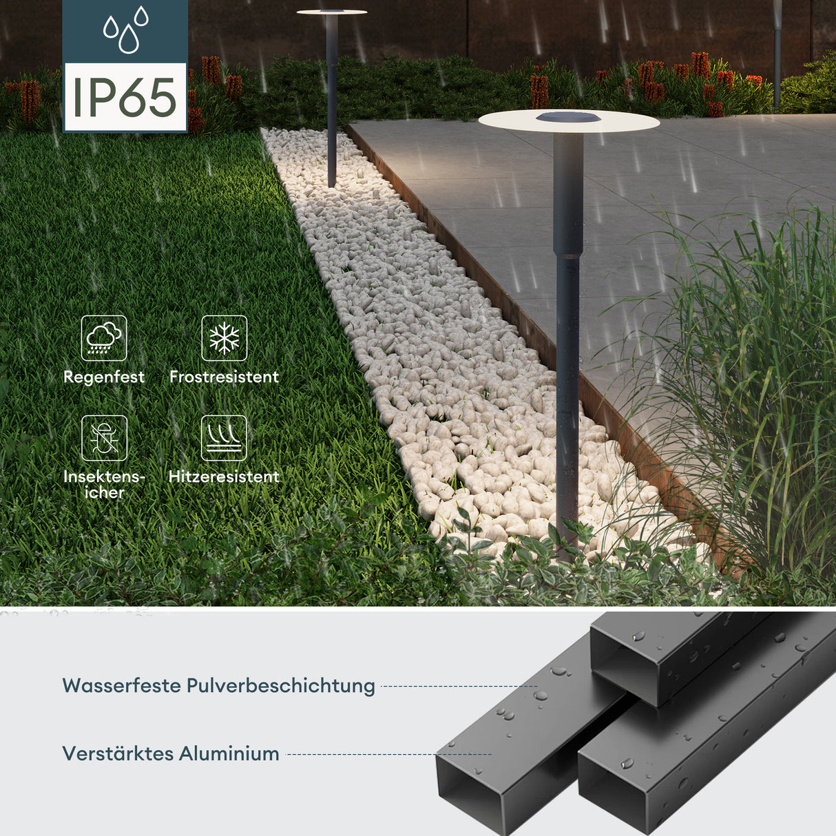 glasvilla luce da esterno ⌀300xH804mm IP65 luce da percorso esterna | Lampada da terra per giardino, lampada da giardino 3000K | Lampada da terra per esterni 6W StellaeLights 