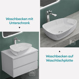 glasvilla Lavabo da Appoggio da Marmo Fuso 51.1x38.7x12cm Lavandino Bagno Rettangolare Col826