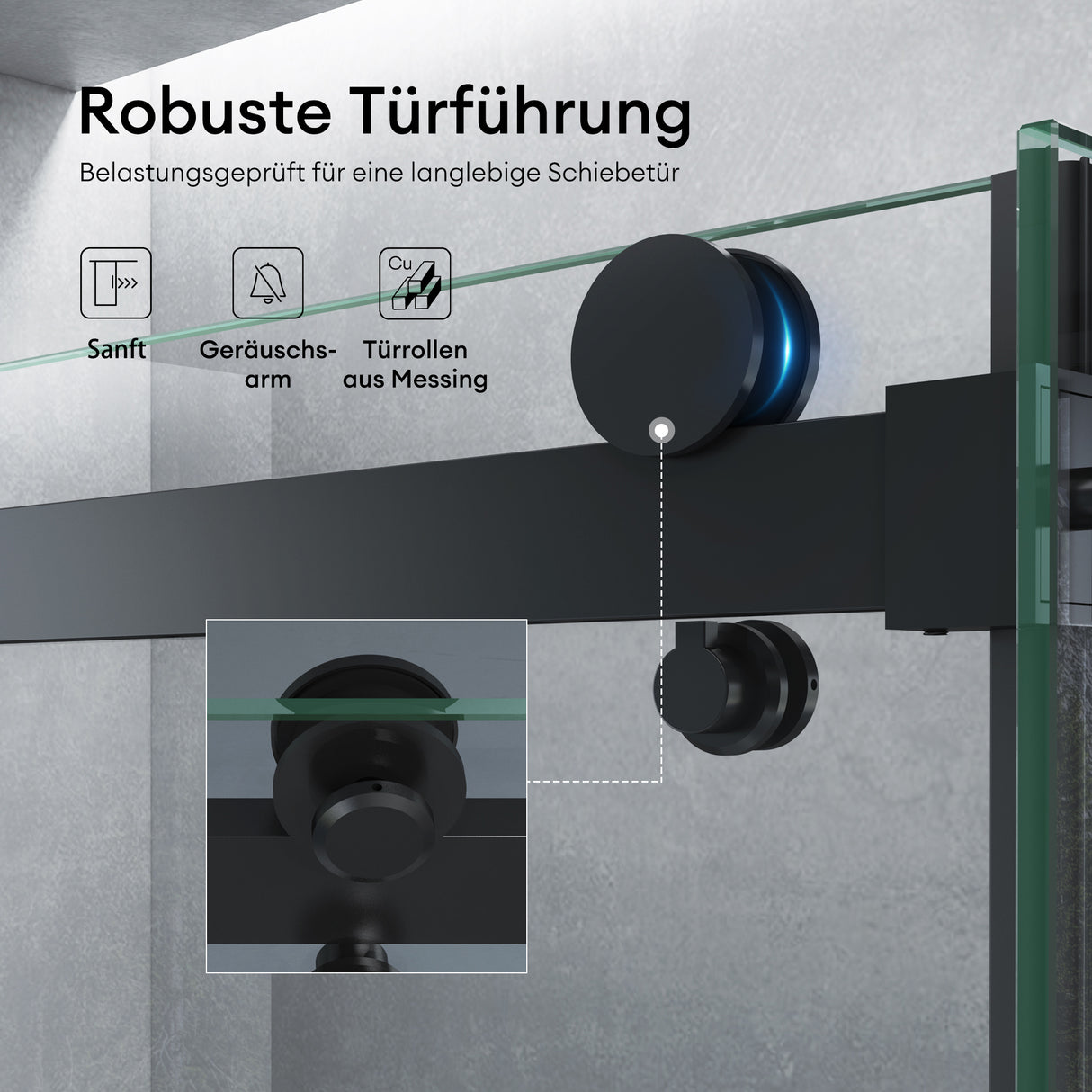 glasvilla Box doccia con Porta Scorrevole Cabina Angolare in Vetro 8 mm di Sicurezza ESG con Rivestimento Nano, Meccanismo di Sollevamento/abbassamento, Rav19 Nero