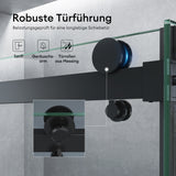 glasvilla Box doccia con Porta Scorrevole Cabina Angolare in Vetro 8 mm di Sicurezza ESG con Rivestimento Nano, Meccanismo di Sollevamento/abbassamento, Rav19 Nero