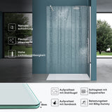 glasvilla Paroi de Douche Pare-Douche Douche à l’Italienne Verre de Sécurité ESG 10mm Verre NANO Bremen2K