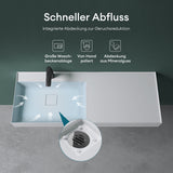 Lavabo Glasvilla, lavabo à poser, lavabo suspendu, en fonte minérale, rectangulaire, meuble-lavabo Col630