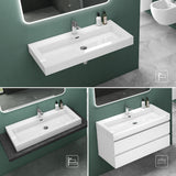 glasvilla Lavabo da Appoggio da Marmo Fuso Lavandino Bagno Rettangolare con 1 Foro per Rubinetto Colossum18