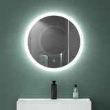 glasvilla Specchio da Bagno Appeso Specchio a LED Rotondo Specchio da Parete con Strato Anti-Appannamento e Interruttore a Sfioramento LED-Spiegel 05