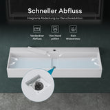 glasvilla Waschbecken Aufsatzwaschbecken Hängewaschbecken aus Mineralguss mit Armaturloch Col6028