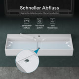 glasvilla Lavabo da Appoggio da Marmo Fuso Lavabo Bagno Sospeso Lavandino Bagno con Foro per la Rubinetteria Col6028