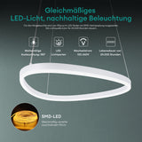 glasvilla Lampadario a Sospensione 16W, 50CM, Lampada da Soffitto a Sospensione 3000K/4000K/6000K con Cavo Regolabile per Camera da Letto e Soggiorno