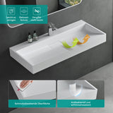 glasvilla Lavabo da Appoggio da Marmo fuso Lavabo Bagno Sospeso Lavandino Bagno Rettangolare Scarico Incluso Colossum19