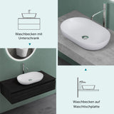 glasvilla Lavabo da Appoggio da Marmo Fuso Lavandino Bagno da Appoggio Colossum808