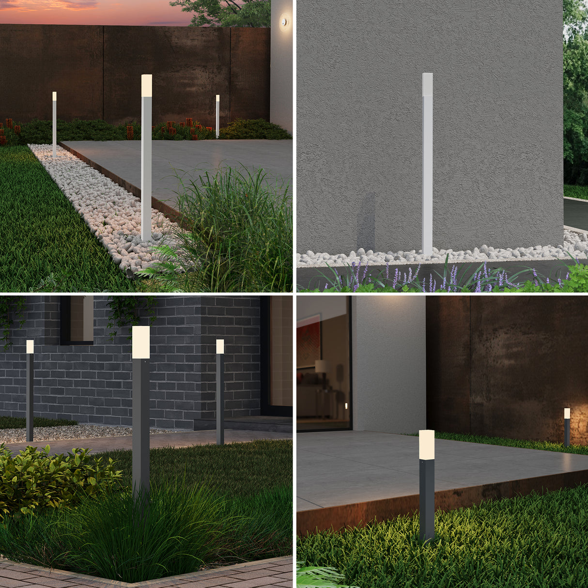 glasvilla Außenleuchte IP65 Wegeleuchte Außen | Pollerleuchte für Garten, 3000K Stehlampe Gartenlampe | Außenlampe Standleuchte 3W Deus Lumina