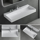 glasvilla Lavabo da Appoggio da Marmo fuso Lavabo Bagno Sospeso Lavandino Bagno Rettangolare Scarico Incluso Colossum19