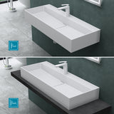 glasvilla Lavabo da Appoggio da Marmo Fuso Lavabo Bagno Sospeso Lavandino Bagno con Foro per la Rubinetteria Col6028