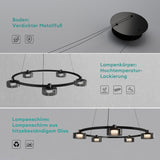 glasvilla Pendelleuchte LED Hängelampe Verstellbares Kabel Hängeleuchte für Esszimmer Wohnzimmer Schlafzimmer