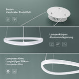 glasvilla Lampadario a Sospensione 16W, 50CM, Lampada da Soffitto a Sospensione 3000K/4000K/6000K con Cavo Regolabile per Camera da Letto e Soggiorno