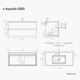 glasvilla Mobile Bagno Sospeso con Lavabo da Marmo Fuso  Antracite Mobile da Bagno con 2 Cassetti a Chiusura Soft-close Aqualis
