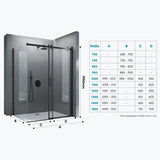 glasvilla Box doccia con Porta Scorrevole Cabina Angolare in Vetro 8 mm di Sicurezza ESG con Rivestimento Nano, Meccanismo di Sollevamento/abbassamento, Rav19 Nero