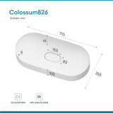 Lavandino da appoggio Glasvilla, lavabo da appoggio in ghisa minerale con rivestimento nano Colossum826