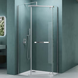 glasvilla Box Doccia Angolare Cabina Bagno in Vetro 8 mm Cabina Doccia Pentagonale in Vetro di Scurezza ESG con Piatto Doccia Ravenna08