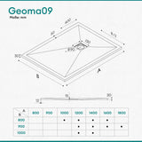 Glasvilla Design – Plato de ducha de mineralguss Geoma09, altura 3 cm, montaje a ras de suelo