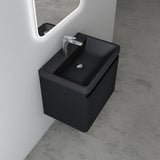glasvilla Mobile Bagno Sospeso Mobile da Bagno con Cassetto a Chiusura Soft Close e Lavabo da Marmo fuso, Ancona