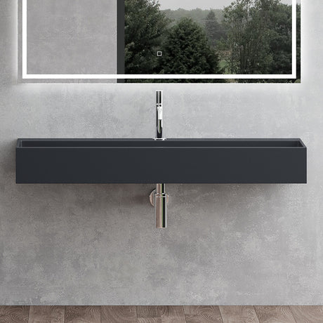 glasvilla Lavabo da Appoggio da Marmo Fuso Lavabo Bagno Sospeso Lavandino Bagno con Foro per la Rubinetteria Col6028