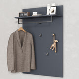 glasvilla Pannello Appendiabiti da Parete con Asta e 5 Appendiabiti, Mensola, Appendiabiti Guardaroba per Ingresso Corridoio, Gabo-01