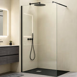 glasvilla Duschwand für Dusche Duschabtrennung Walk-In Dusche Duschtrennwand Schwarz 10mm ESG-Sicherheitsglas NANO Klarglas BRAM1/BRAM3 Bremen02K