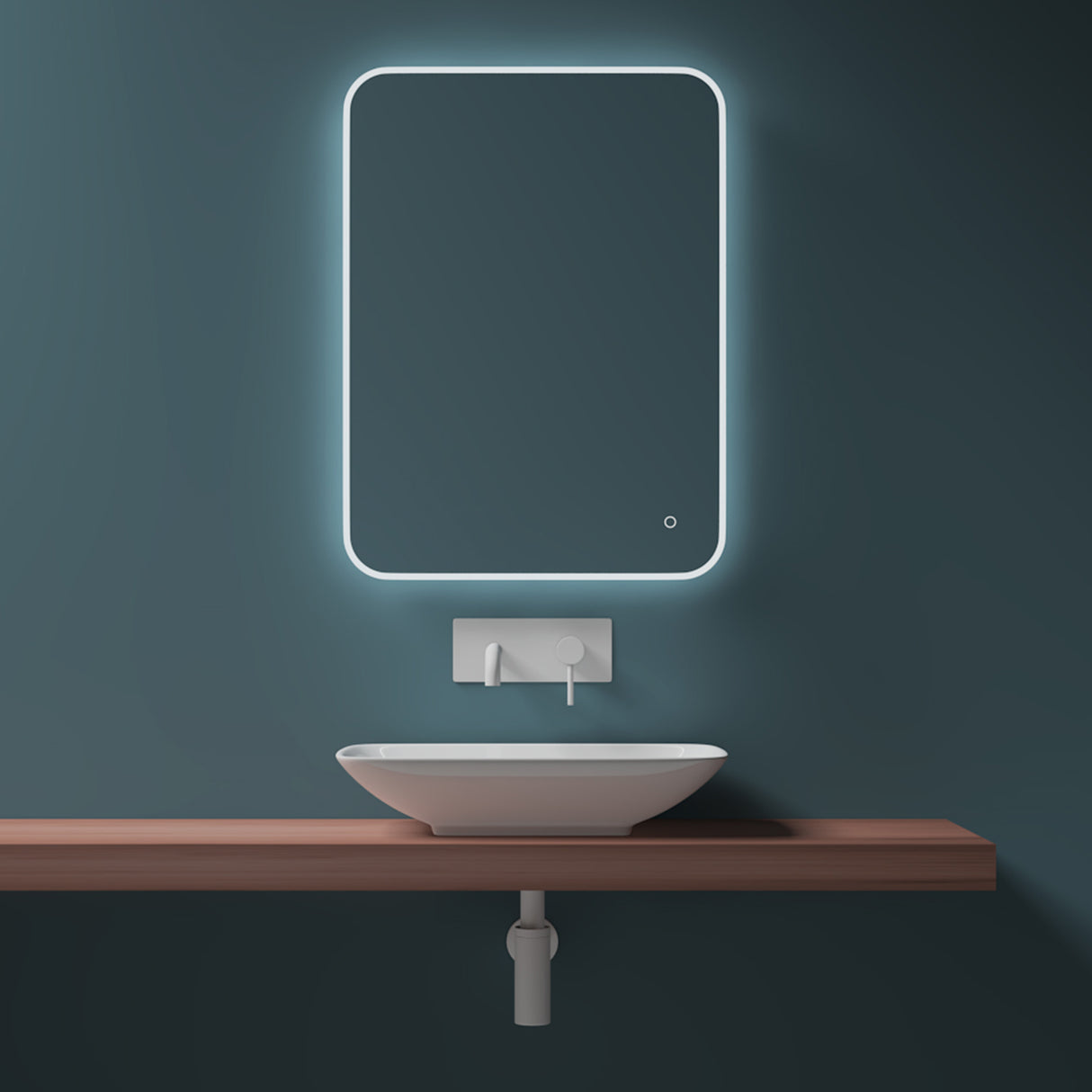 glasvilla Lavabo da Appoggio in Ceramica Lavandino Bagno Bianco con Nano Rivestimenti Brüssel159