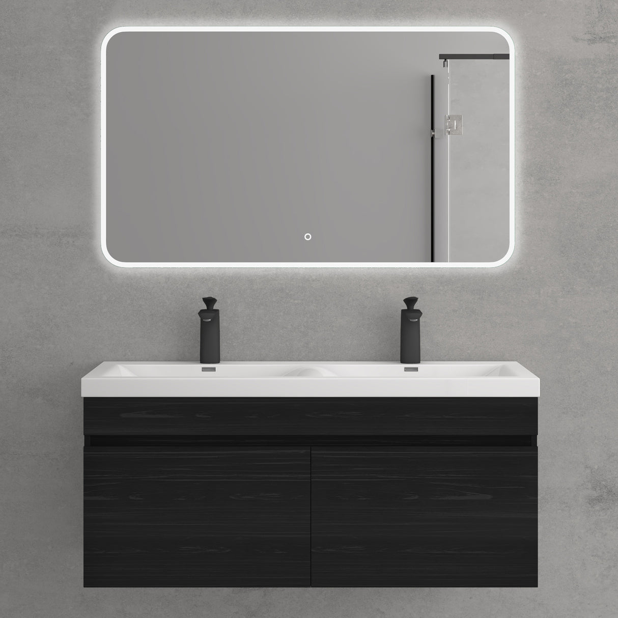 glasvilla Mobile Bagno Sospeso Mobili da Bagno con Lavabo da Marmo fuso, Botanica