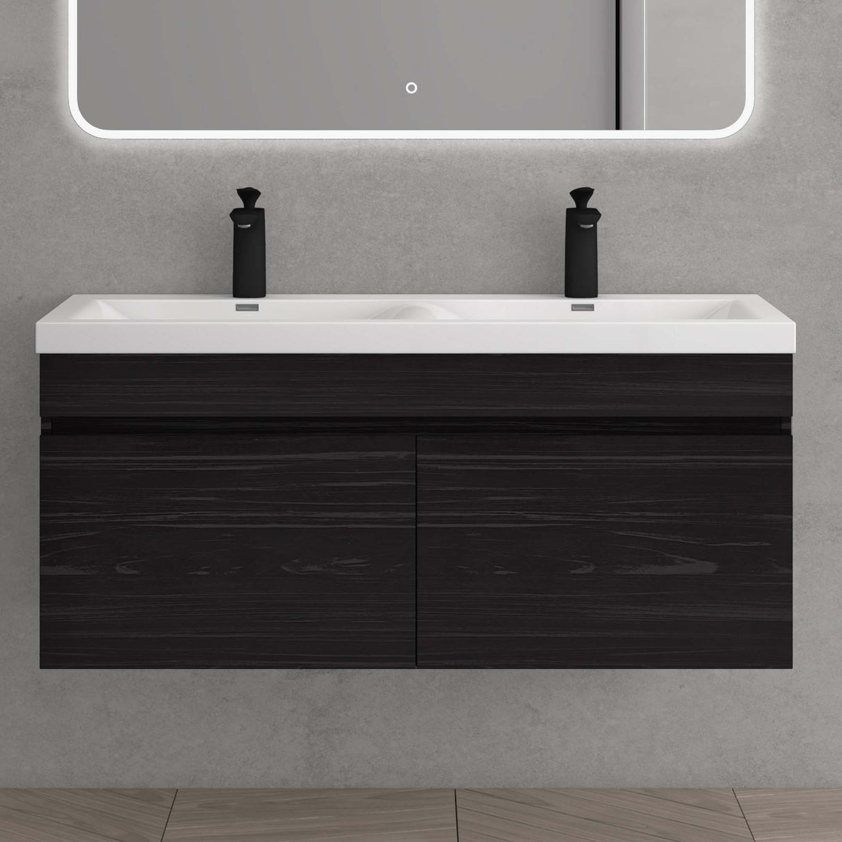 glasvilla Mobile Bagno Sospeso Mobili da Bagno con Lavabo da Marmo fuso, Botanica