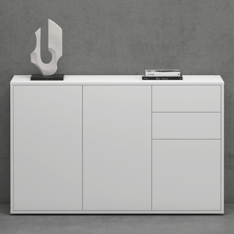 glasvilla Mobile Contenitore con 2 Ante e 2 Cassetti Mobiletto Bagno per Soggiorno, Sala da Pranzo, Camera da Letto Schrank05